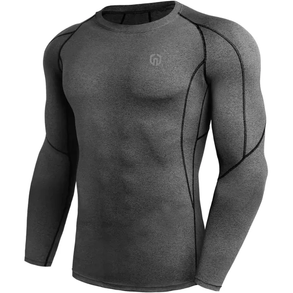 NELEUS Mens 3 Pack Dry Fit Long Sleeve Compression Shirts Workout Running Shirts5030 BlackGreyBlue3 Pack