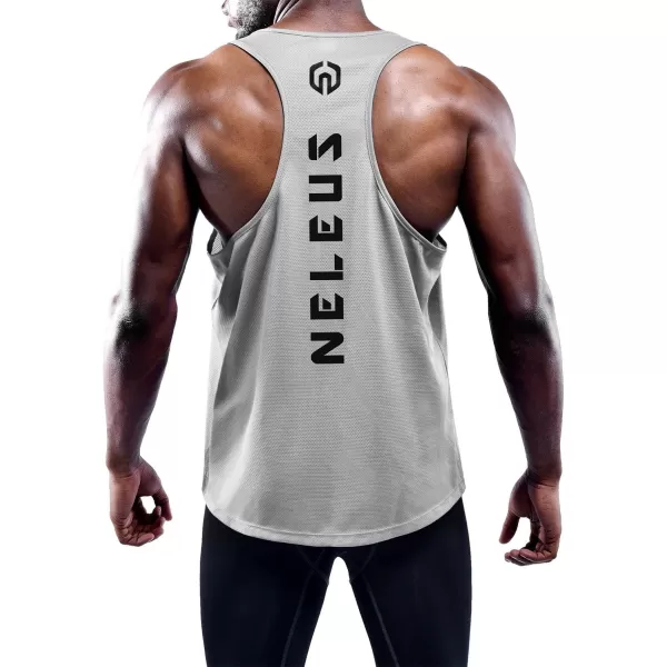 NELEUS Mens 3 Pack Dry Fit YBack Muscle Tank Top5031 3 Pack Blackgreyblue