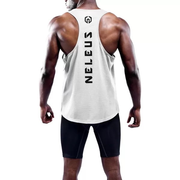 NELEUS Mens 3 Pack Dry Fit YBack Muscle Tank Top5031 3 Pack Blackgreywhite