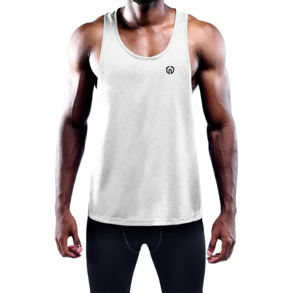 NELEUS Mens 3 Pack Dry Fit YBack Muscle Tank Top5031 3 Pack Blackgreywhite