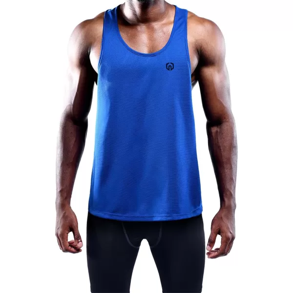 NELEUS Mens 3 Pack Dry Fit YBack Muscle Tank Top5031 3 Pack Blueredyellow