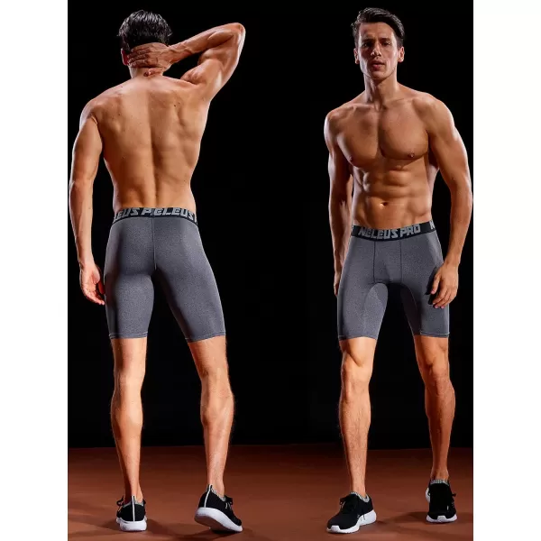 NELEUS Mens 3 Pack Performance Compression Shorts6028 3 Pack Blackgreyblue