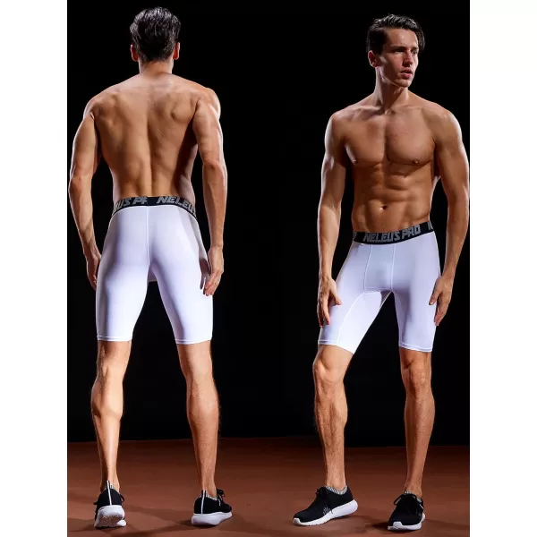 NELEUS Mens 3 Pack Performance Compression Shorts6028 3 Pack Blackgreywhite