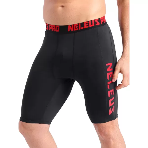 NELEUS Mens 3 Pack Running Compression Shorts with Pockets6064 BlackGreyRed3 Pack
