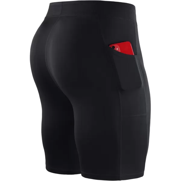 NELEUS Mens 3 Pack Running Compression Shorts with Pockets6072 BlackBlackBlack3 Pack