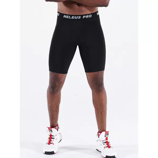 NELEUS Mens 3 Pack Running Compression Shorts with Pockets6082 BlackBlackBlack3 Pack