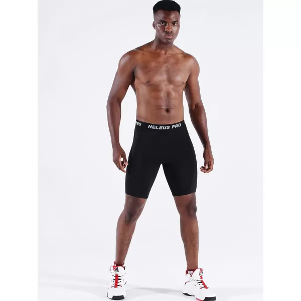 NELEUS Mens 3 Pack Running Compression Shorts with Pockets6082 BlackBlackBlack3 Pack