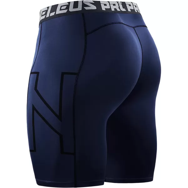 NELEUS Mens 3 Pack Running Compression Shorts with Pockets6087 BlackGreyNavy3 Pack