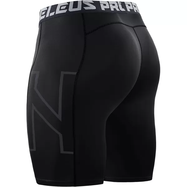 NELEUS Mens 3 Pack Running Compression Shorts with Pockets6087 BlackRedBlue3 Pack