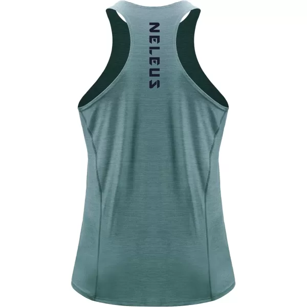 NELEUS Mens 3 Pack Running Tank Top Dry Fit YBack Athletic Workout Tank Tops5069 Grey BlackLight GreenRed3 Pack