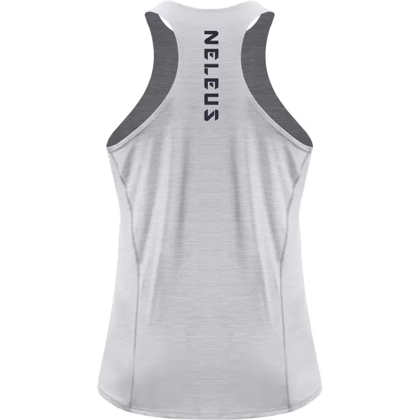 NELEUS Mens 3 Pack Running Tank Top Dry Fit YBack Athletic Workout Tank Tops5069 Grey BlackSlate GrayLight Grey3 Pack