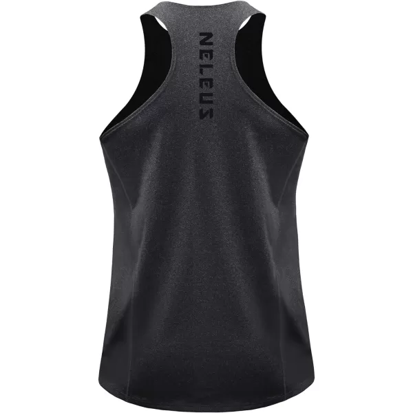 NELEUS Mens 3 Pack Running Tank Top Dry Fit YBack Athletic Workout Tank Tops5069 Grey BlackSlate GrayNavy3 Pack