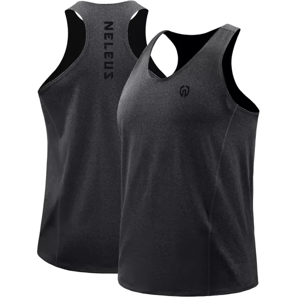 NELEUS Mens 3 Pack Running Tank Top Dry Fit YBack Athletic Workout Tank Tops5069 Grey BlackSlate GrayNavy3 Pack