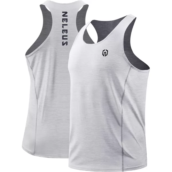 NELEUS Mens 3 Pack Running Tank Top Dry Fit YBack Athletic Workout Tank Tops5069 NavyLight GreyLight Green3 Pack