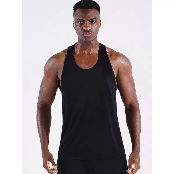 NELEUS Mens 3 Pack Running Tank Top Dry Fit YBack Athletic Workout Tank Tops5097 BlackBlackBlack3 Pack