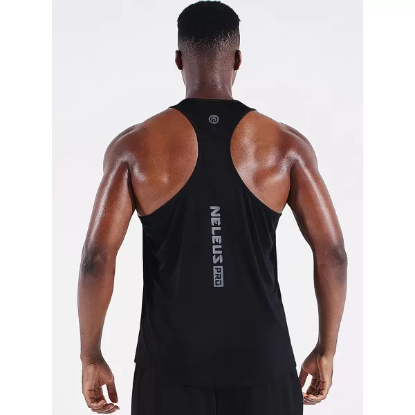 NELEUS Mens 3 Pack Running Tank Top Dry Fit YBack Athletic Workout Tank Tops5097 BlackBlackBlack3 Pack