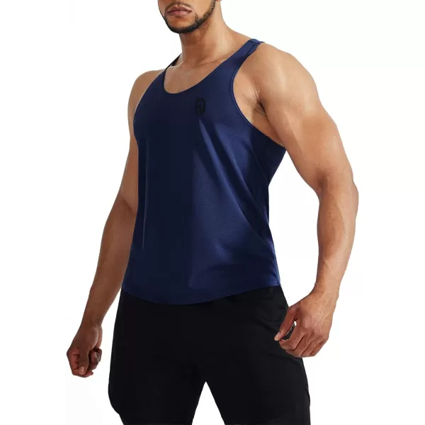 NELEUS Mens 3 Pack Workout Running Tank Top Sleeveless Gym Athletic Shirts5080 BlackBlueNavy3 Pack