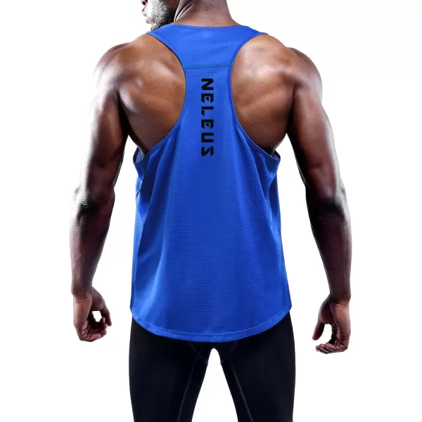 NELEUS Mens 3 Pack Workout Running Tank Top Sleeveless Gym Athletic Shirts5080 BlackBlueNavy3 Pack