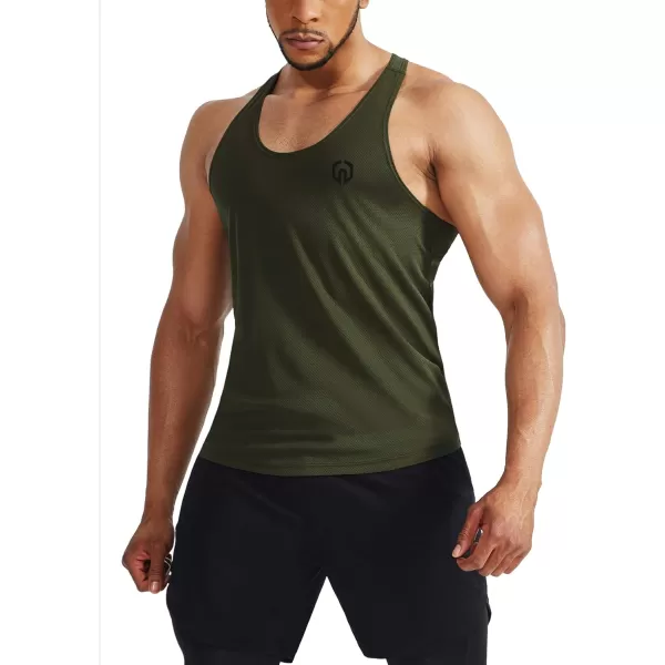 NELEUS Mens 3 Pack Workout Running Tank Top Sleeveless Gym Athletic Shirts5080 BlackGreyOlive Green3 Pack