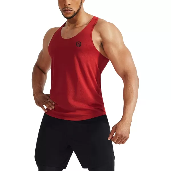 NELEUS Mens 3 Pack Workout Running Tank Top Sleeveless Gym Athletic Shirts5080 BlackGreyRed3 Pack