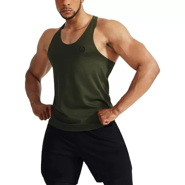 NELEUS Mens 3 Pack Workout Running Tank Top Sleeveless Gym Athletic Shirts5080 Olive GreenBlueNavy Blue3 Pack