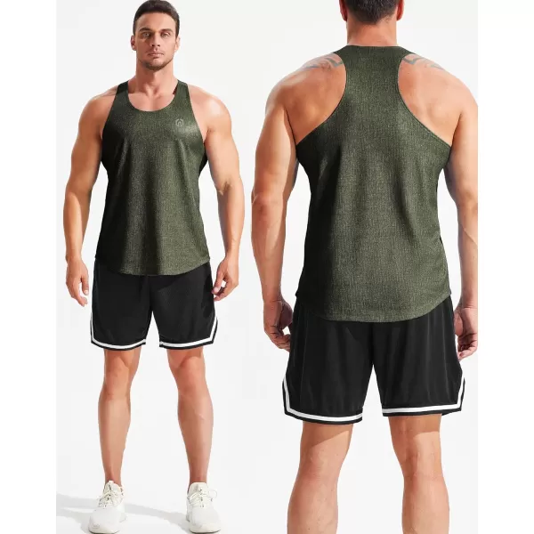 NELEUS Mens 3 Pack Workout Running Tank Top Sleeveless Gym Athletic Shirts5081 Dark GreyLight GreyOlive Green3 Pack