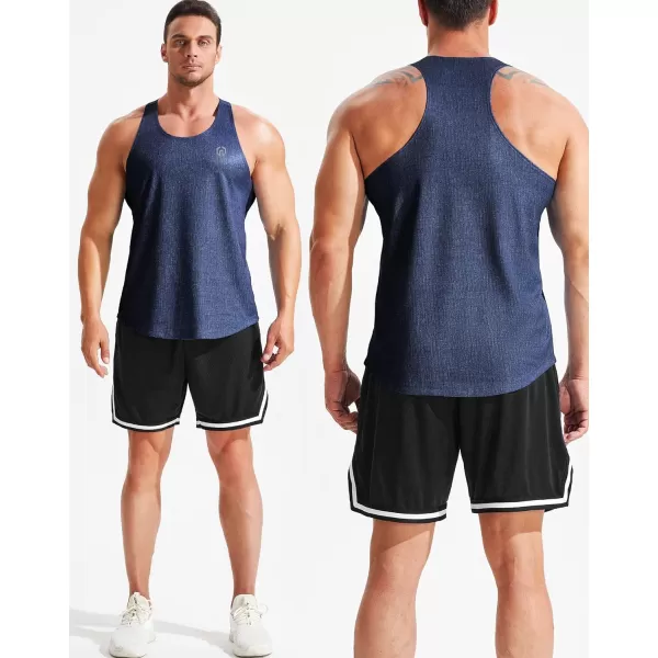 NELEUS Mens 3 Pack Workout Running Tank Top Sleeveless Gym Athletic Shirts5081 Olive GreenNavy BlueLight Blue3 Pack