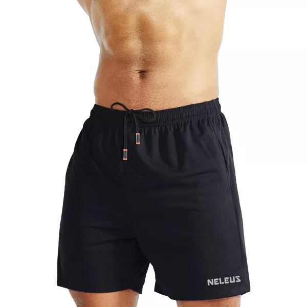 NELEUS Mens 7 inch Lightweight Workout Running Shorts with Pockets6058 2 Packblacknavy Blue