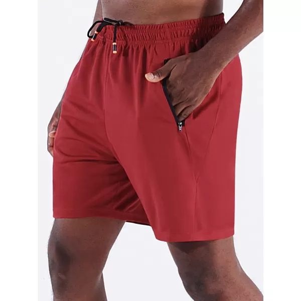 NELEUS Mens 7 inch Lightweight Workout Running Shorts with Pockets6083 3 PackblackBlueRed