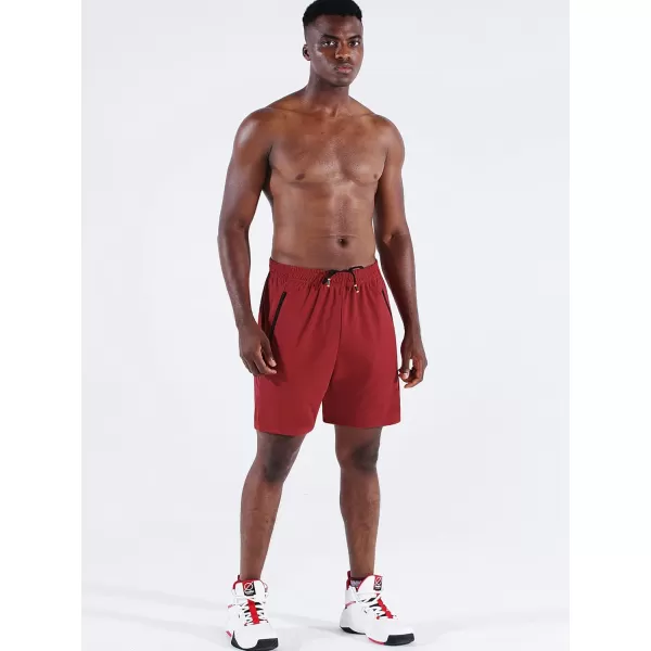 NELEUS Mens 7 inch Lightweight Workout Running Shorts with Pockets6083 3 PackblackBlueRed