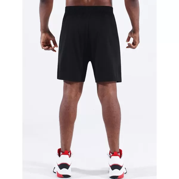 NELEUS Mens 7 inch Lightweight Workout Running Shorts with Pockets6083 3 PackblackBlueRed