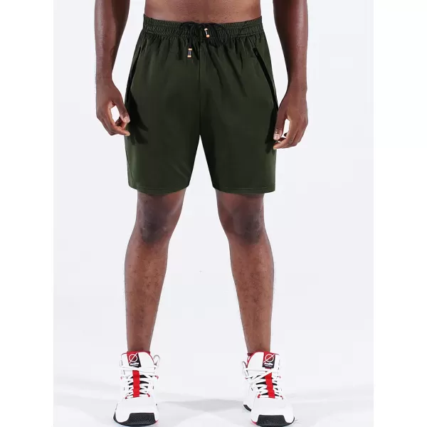 NELEUS Mens 7 inch Lightweight Workout Running Shorts with Pockets6083 3 PackblackGreyOlive Green