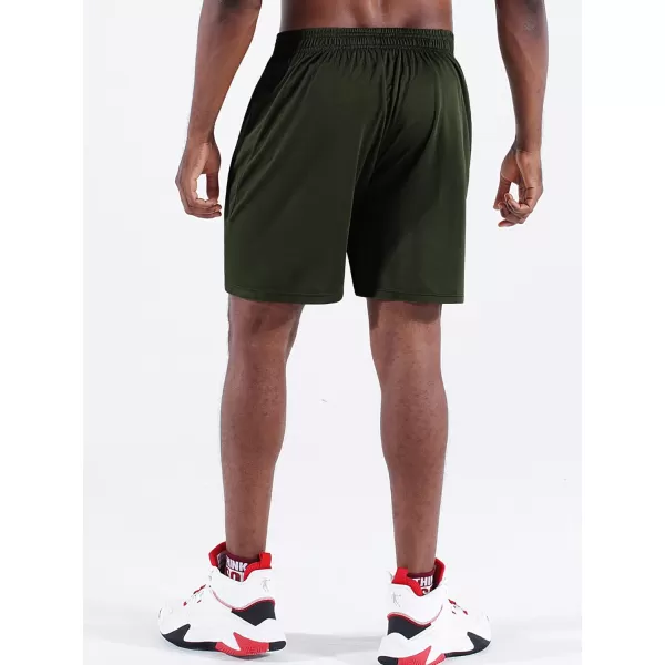 NELEUS Mens 7 inch Lightweight Workout Running Shorts with Pockets6083 3 PackblackGreyOlive Green