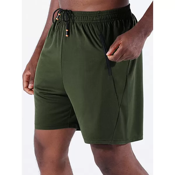 NELEUS Mens 7 inch Lightweight Workout Running Shorts with Pockets6083 3 PackgreyNavyOlive Green