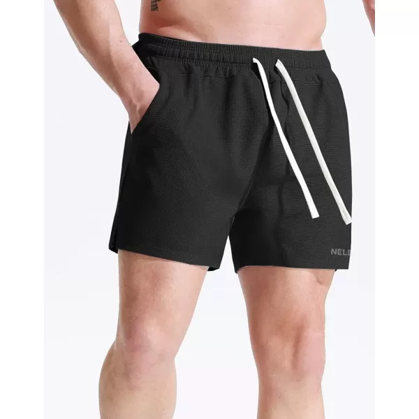 NELEUS Mens 7 inch Running Shorts Athletic Gym Workout Shorts with Pockets6112 BlackBlackBlack