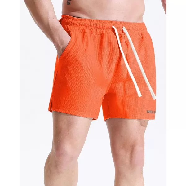 NELEUS Mens 7 inch Running Shorts Athletic Gym Workout Shorts with Pockets6112 BlackLight GreyOrange