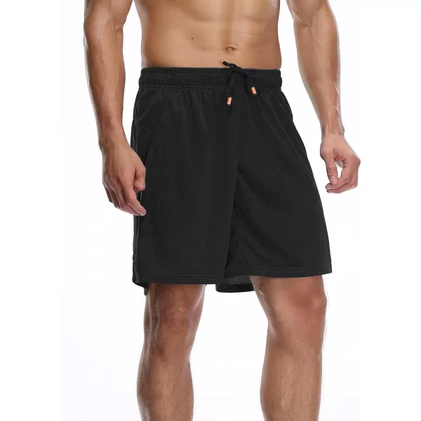 NELEUS Mens 7 inch Running Shorts Athletic Gym Workout Shorts with PocketsQ6001 2 PackblackNavy Blue