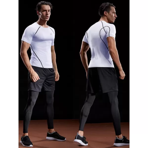 NELEUS Mens Compression Baselayer Athletic Workout T Shirts5022 BlackGreyWhite