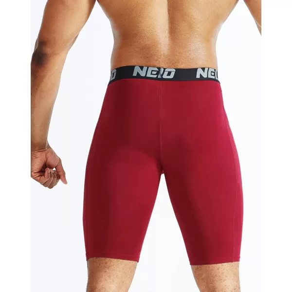 NELEUS Mens Compression Short with Pocket Dry Fit Yoga Running Shorts Pack of 36063 RedBlueBlack 3 Pack