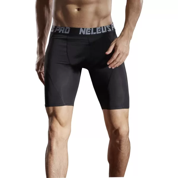 NELEUS Mens Compression Shorts Pack of 36012 BlackBlackBlack3 Pack