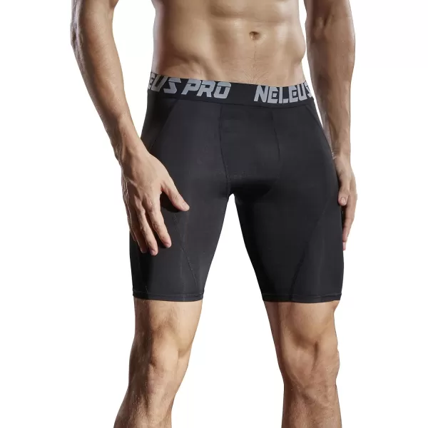 NELEUS Mens Compression Shorts Pack of 36012 BlackBlackBlack3 Pack