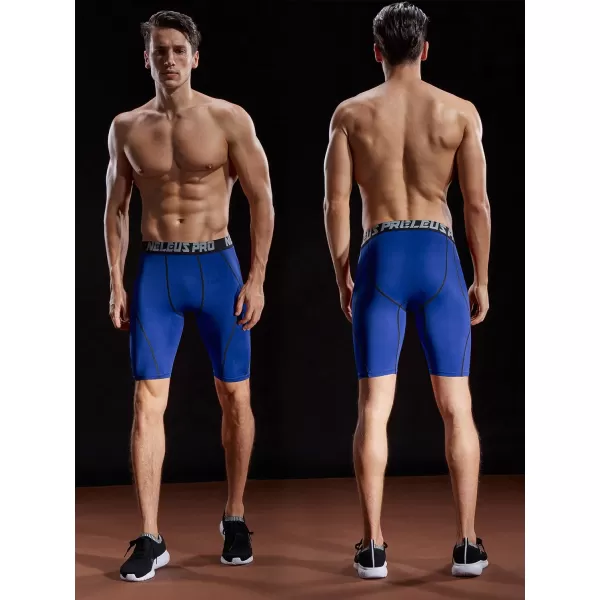 NELEUS Mens Compression Shorts Pack of 36012 BlackGreyBlue3 Pack