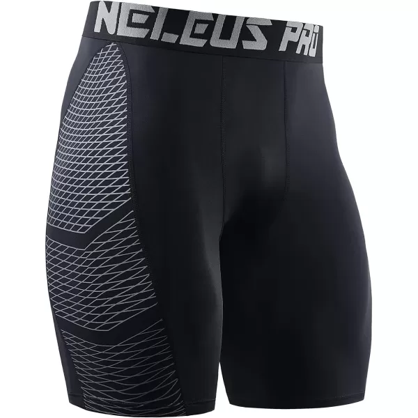 NELEUS Mens Compression Shorts Pack of 36086 BlackBlackBlack3 Pack