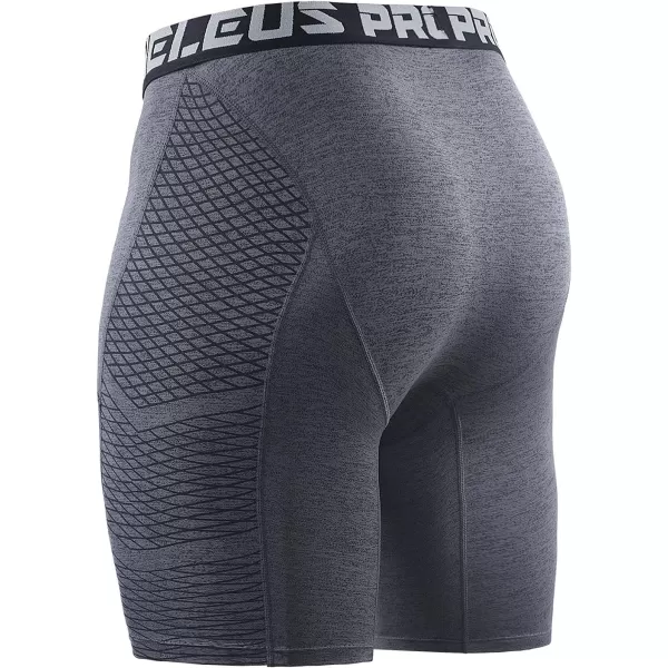 NELEUS Mens Compression Shorts Pack of 36086 BlackGreyBlue3 Pack