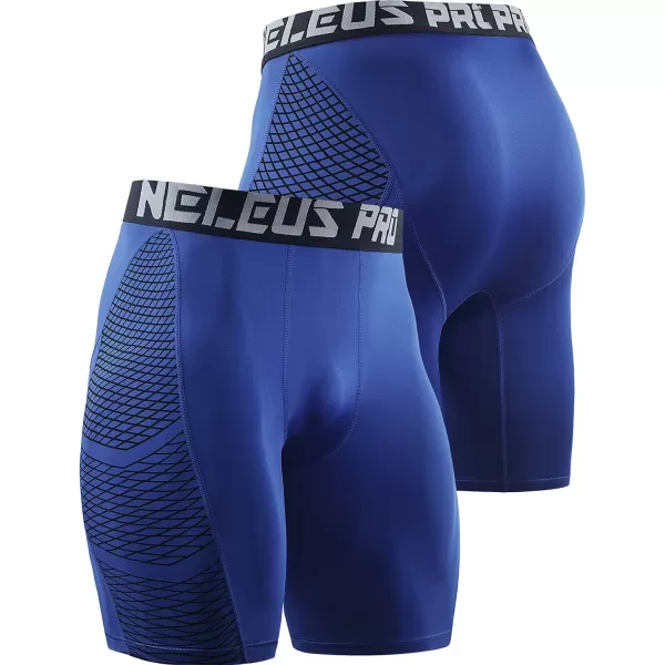 NELEUS Mens Compression Shorts Pack of 36086 BlackGreyBlue3 Pack