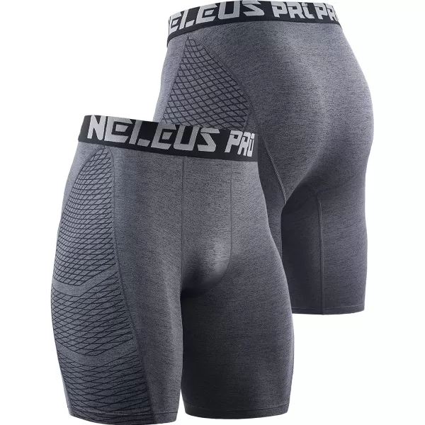 NELEUS Mens Compression Shorts Pack of 36086 BlackGreyBlue3 Pack