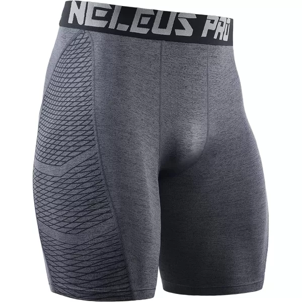 NELEUS Mens Compression Shorts Pack of 36086 BlackGreyBlue3 Pack