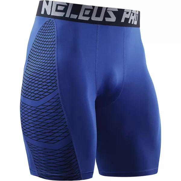 NELEUS Mens Compression Shorts Pack of 36086 BlackRedBlue3 Pack