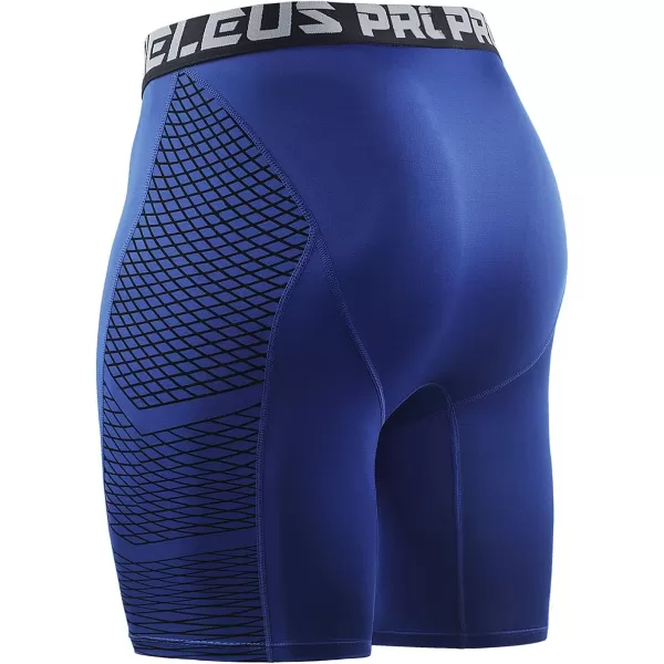 NELEUS Mens Compression Shorts Pack of 36086 BlackRedBlue3 Pack