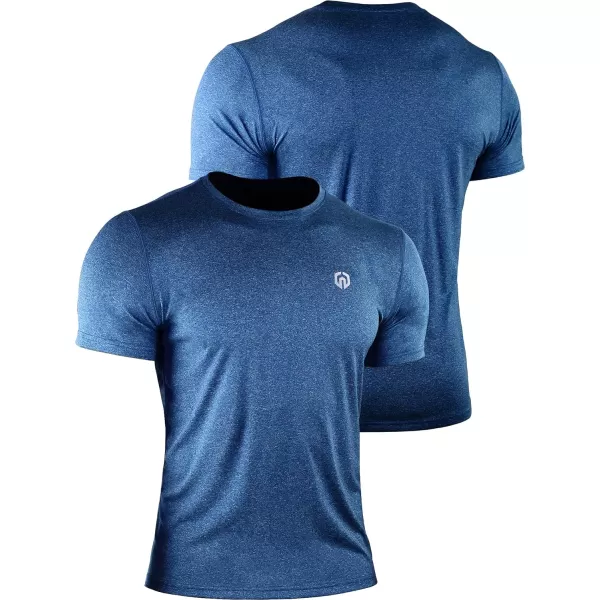 NELEUS Mens Dry Fit Athletic Running Shirt506 BlackBlueNavy Blue